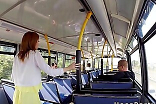 Amateur sluts sharing cock in the public bus