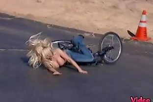 Hot Girl Bails Hard Off Bike