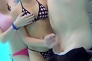Girl giving handjob and blowjob in the pool 7 min