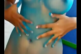 Indian girlfriend getting coloured for holi 2 min