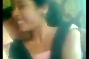 Indian girl kissing on public place