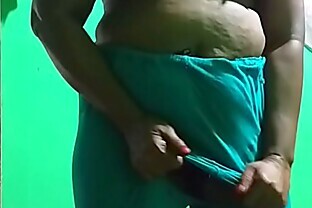 horny desi indian  tamil telugu kannada malayalam hindi vanitha showing big boobs and shaved pussy tear his green leggings press hard boobs press nip rubbing pussy masturbation white radish use
