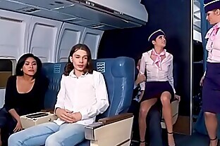 Stewardess in Blouse doing Watching