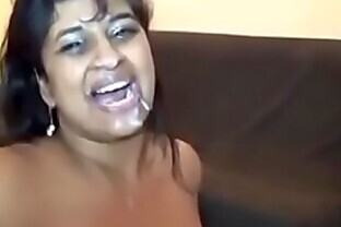 Indian in Catsuit Gagging
