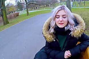 Cute teen swallows hot cum for cash - extreme public blowjob by Eva Elfie 9 min