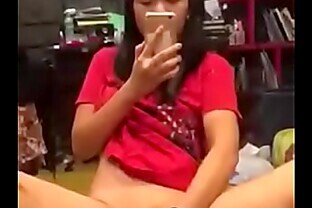 indonesian malay creamy pussy masturbate infront of mirror 2 min