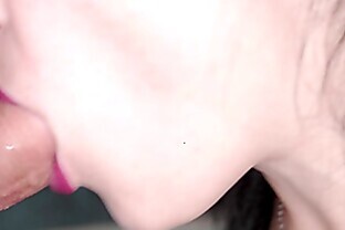 Brunette Sensual Sucking Big Dick Close Up - Cum In Mouth 6 min