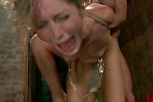 Blonde sub crying