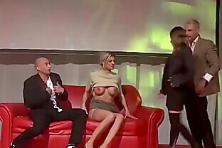 threesome fuck orgy on public stage 12 min