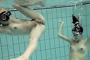 Girls swimming underwater and enjoying eachother 6 min