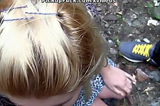 young blonde sucks a huge dick on the street! 8 min