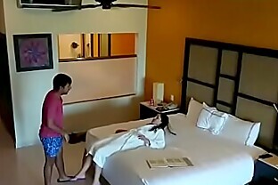 Hidden camera caught sex with girlfriend in hotel room 96 sec