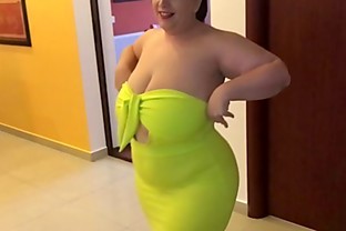 BBW in Tight dress Animation at Room