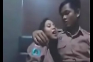 indonesia Grandpa Fake tits at Bus