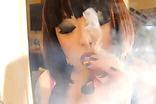 BBW Mistress Tina Snua Smokes A Cigar Showing Off Cleavage 8 min