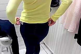 Pissing in the public toilet and undressing in the dressing room at the mall. 10 min