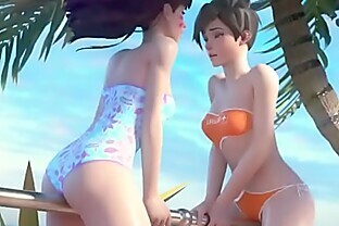 and Tracer on Vacation Overwatch (Animation W/Sound) 2 min