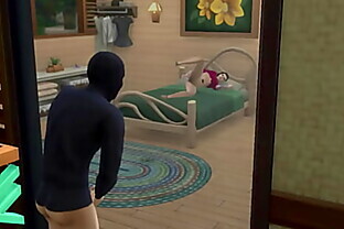 Intruder joined masturbating session and fucks her really hard, my real voice, sims 4 9 min