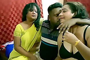 Indian Bengali boy getting scared to fuck two milf bhabhi !! Best erotic threesome sex 15 min